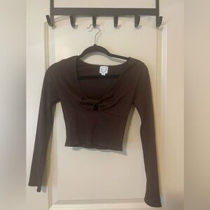 Blue Rain (Francesca’s) Cropped Ribbed twist front